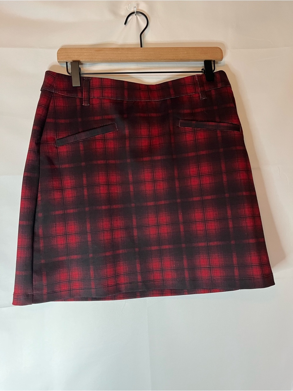 Maurices Red & Black Plaid Mini Skirt